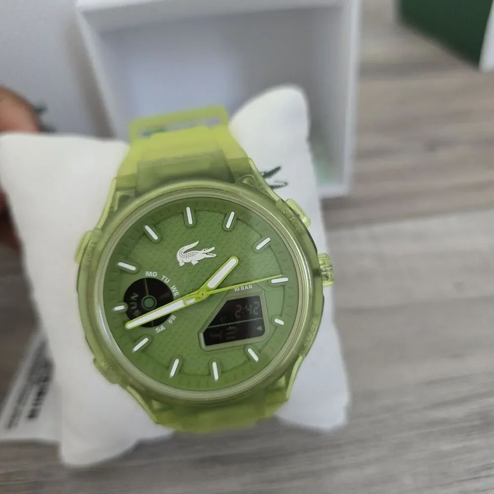 Lacoste LC33 Analog & Digital Green Silicone Strap Men Watch 45mm 2011432